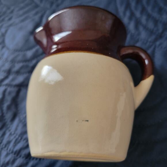 Pitcher RRPCO, Robinson Ransbottom Pottery Vintage Brown and White - Picture 5 of 5